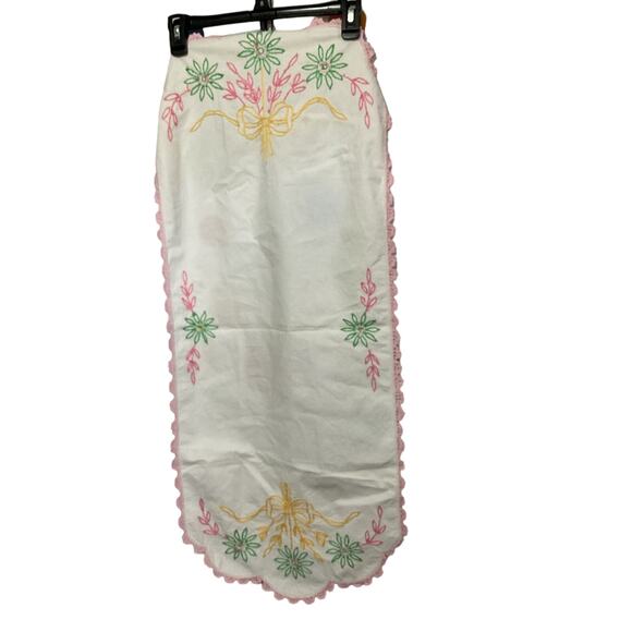 Vintage Table Cover Scarf Runner Embroidered 16” x 41” - Picture 5 of 12